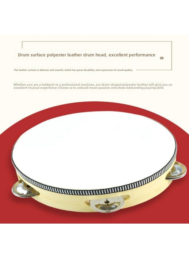 Tambourine Kindergarten Dance Props Children's Tambourine Musical Instrument Orff Vitamin Grade Examination Xinjiang Bell Lingbao-Color:15cm Diameter Blue Flowers - Image 5