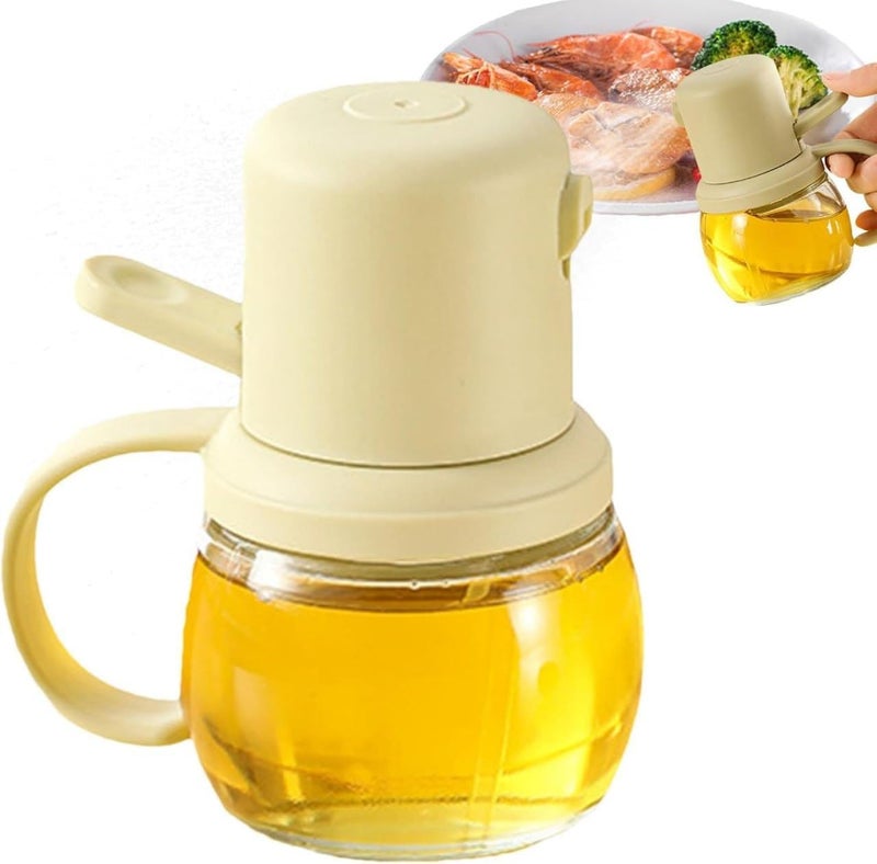 SHOPECOM 2 in 1 Oil Sprayer and Oil Dispenser Bottle for Kitchen for Hot Food grade Oil Mister for Air Fryer Salad Frying BBQ Premium Glass Oil Bottle Spray Oil Bottle for Roasting 1pcs - Image 1