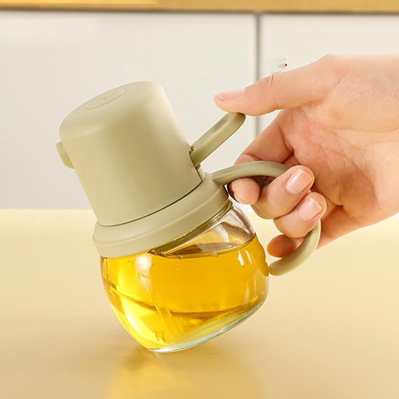 SHOPECOM 2 in 1 Oil Sprayer and Oil Dispenser Bottle for Kitchen for Hot Food grade Oil Mister for Air Fryer Salad Frying BBQ Premium Glass Oil Bottle Spray Oil Bottle for Roasting 1pcs - Image 2