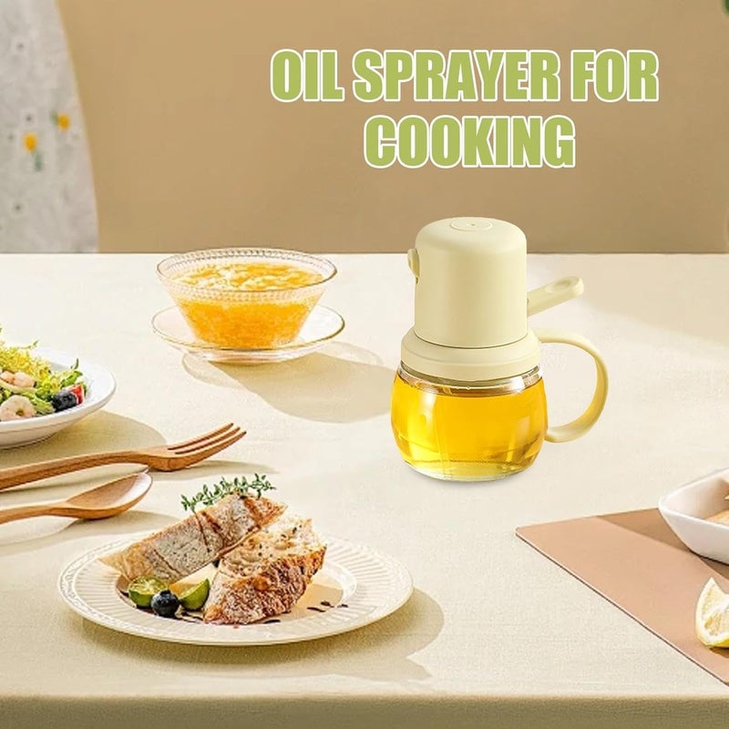 SHOPECOM 2 in 1 Oil Sprayer and Oil Dispenser Bottle for Kitchen for Hot Food grade Oil Mister for Air Fryer Salad Frying BBQ Premium Glass Oil Bottle Spray Oil Bottle for Roasting 1pcs - Image 3
