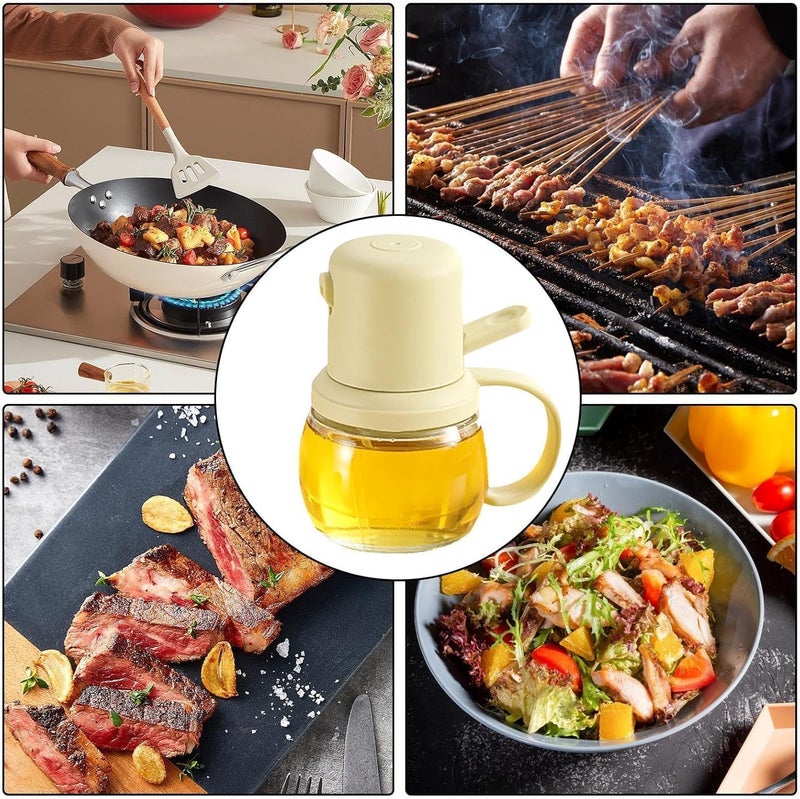 SHOPECOM 2 in 1 Oil Sprayer and Oil Dispenser Bottle for Kitchen for Hot Food grade Oil Mister for Air Fryer Salad Frying BBQ Premium Glass Oil Bottle Spray Oil Bottle for Roasting 1pcs - Image 4