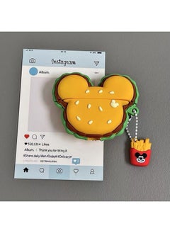 Generic Apple AirPods1/2/3/4 Generation Silicone Protective Case AirPodsPro2 Generation 4/5 Generation Cartoon Protective Case-Color:Mickey Burger-Applicable Model:Airpods Pro3  - Image 1