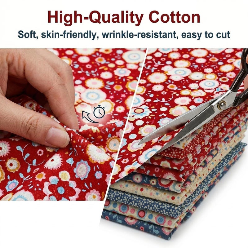 iNee Candy Bloom Fat Quarters Fabric Bundles, Quilting Sewing Precut Cotton Fabric, 18 x 22 inches, Candy Bloom - Image 5