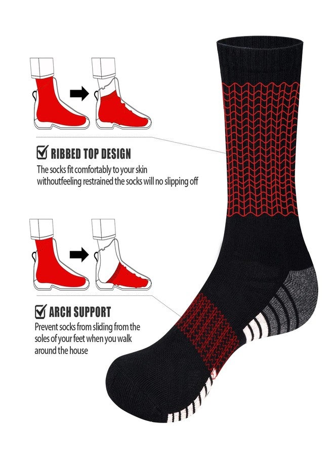 YUEDGE Mens Cushioned Black Cotton Crew Socks For Men Size 9-11, Moisture Wicking Casual Work Everyday Gym Golf Training Athletic Socks, 5 Pairs - Image 4