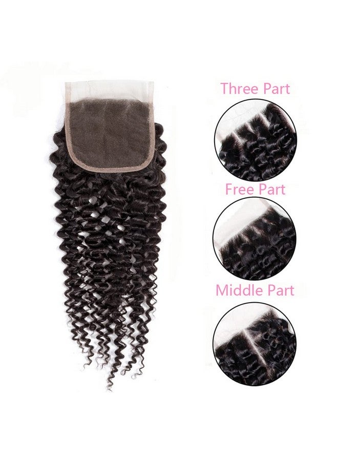 Jinhongze Kinky Curly Lace Closure Human Hair 8Inch 4X4 Free Part Lace Closure Natural Black Kinky Hair Brazilian Virgin Human Hair Swiss Lace Closure(18) … - Image 4