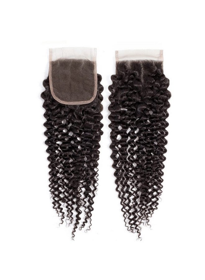 Jinhongze Kinky Curly Lace Closure Human Hair 8Inch 4X4 Free Part Lace Closure Natural Black Kinky Hair Brazilian Virgin Human Hair Swiss Lace Closure(18) … - Image 5