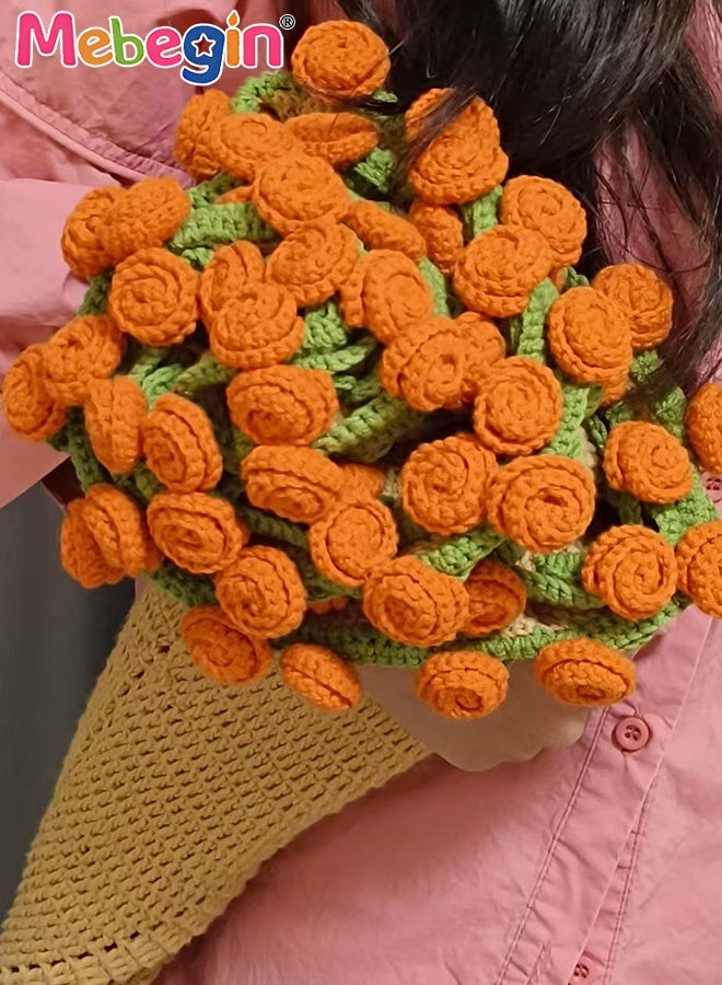 MEBEGIN DIY Flower Bouquet Blanket Making Kit, 2-in-1 Cozy Blanket and Floral Display, Handmade Crochet Flowers Bouquet Throw Blanket, Unique Crochet Kit, Ideal Gift for Mother's Day, Birthday, Wedding or Valentine's Day(Not a Finished Product, Needs to be Hand-Woven) - Image 2