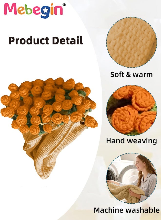 MEBEGIN DIY Flower Bouquet Blanket Making Kit, 2-in-1 Cozy Blanket and Floral Display, Handmade Crochet Flowers Bouquet Throw Blanket, Unique Crochet Kit, Ideal Gift for Mother's Day, Birthday, Wedding or Valentine's Day(Not a Finished Product, Needs to be Hand-Woven) - Image 5