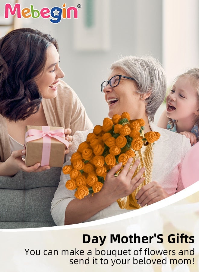 MEBEGIN DIY Flower Bouquet Blanket Making Kit, 2-in-1 Cozy Blanket and Floral Display, Handmade Crochet Flowers Bouquet Throw Blanket, Unique Crochet Kit, Ideal Gift for Mother's Day, Birthday, Wedding or Valentine's Day(Not a Finished Product, Needs to be Hand-Woven) - Image 4