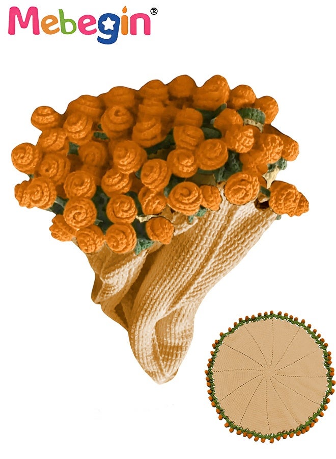 MEBEGIN DIY Flower Bouquet Blanket Making Kit, 2-in-1 Cozy Blanket and Floral Display, Handmade Crochet Flowers Bouquet Throw Blanket, Unique Crochet Kit, Ideal Gift for Mother's Day, Birthday, Wedding or Valentine's Day(Not a Finished Product, Needs to be Hand-Woven) - Image 1