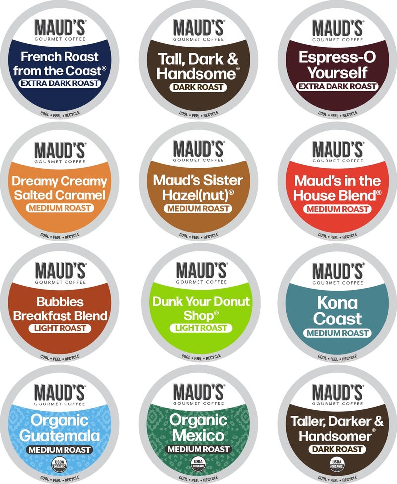 MAUD'S Mauds Family Pack Coffee Pods Variety Pack 136 ct 12 Assorted Flavors Medium Roast Single Serve Pods  100 Arabica Coffee Compatible with Keurig K Cups Maker - Image 3