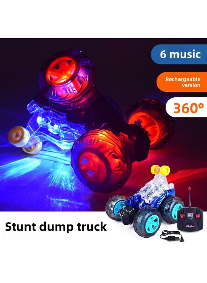 Generic Remote Control Tipper Stunt Car 360-degree Stunt Rollover Remote Control Car Children's Remote Control Toys Wholesale-Proportion:Red Dump Stunt Car  - Image 1