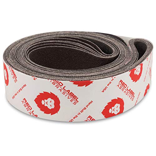 Red Label Abrasives 2 X 72 Inch 36 Grit Aluminum Oxide Metal Sanding Belts - Knife Sharpening Sanding Paper for Metal Working and Metal Finishing - Belt Sander Paper 6 Pack - Image 1