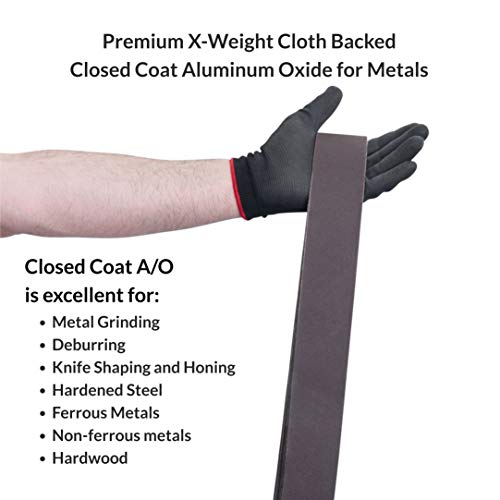 Red Label Abrasives 2 X 72 Inch 36 Grit Aluminum Oxide Metal Sanding Belts - Knife Sharpening Sanding Paper for Metal Working and Metal Finishing - Belt Sander Paper 6 Pack - Image 3