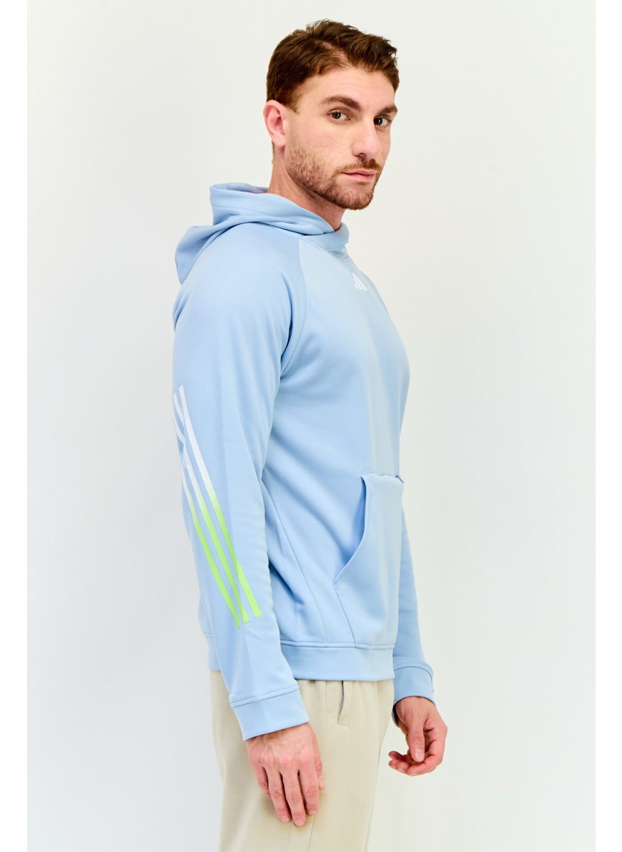 Adidas Men Regular Fit Long Sleeves Outdoor Hoodie, Sky Blue  - Image 3