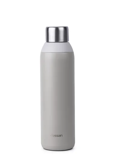 Nessan Double Wall Insulated Stainless Steel Vacuum Bottle, 600 ml - Your Reliable Travel Flask For Hot And Cold Beverages - Beige