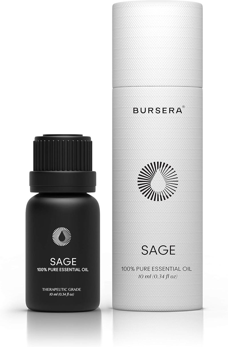 Bursera Organic Sage Essential Oil, Tree Planted with Every Order, 100% Pure USDA Organic Sage Oil, 10ml Undiluted High Grade Natural Sage Oils for Aromatherapy, Diffuser, Shower and Skin