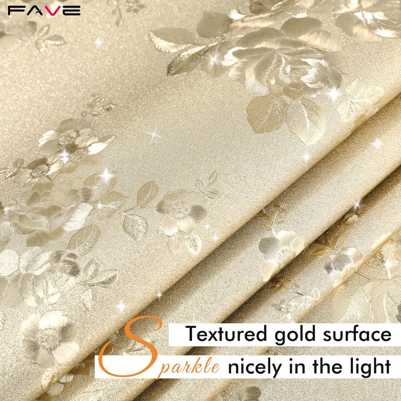 FAVE Gold Tablecloth for Rectangle Tables 55x78 inchs Heavy Duty Waterproof Stain-Resistant Vinyl Table Cloth for Dinner Party Wedding Banquet Use(Gold Rose,55x78Inch) - Image 5