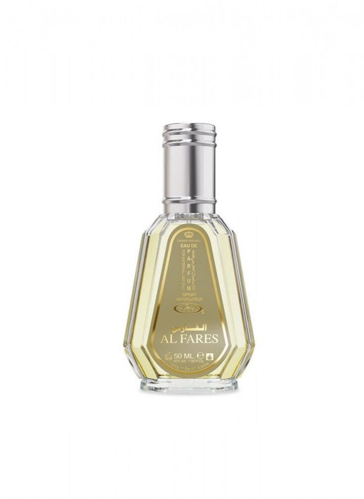 Al Fares perfume from the ALREHAB collection A refreshing aromatic opening to start your day with lavender, lemon, bergamot and mandarin, a masculine and attractive aromatic heart of sage, juniper ber