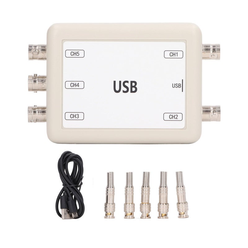 Virtual Oscilloscope: 5 Channel USB 2.0 Interface - Plug And Play Portable Design For Electronic Testing, Circuit Design, Long Term Monitoring - Image 1