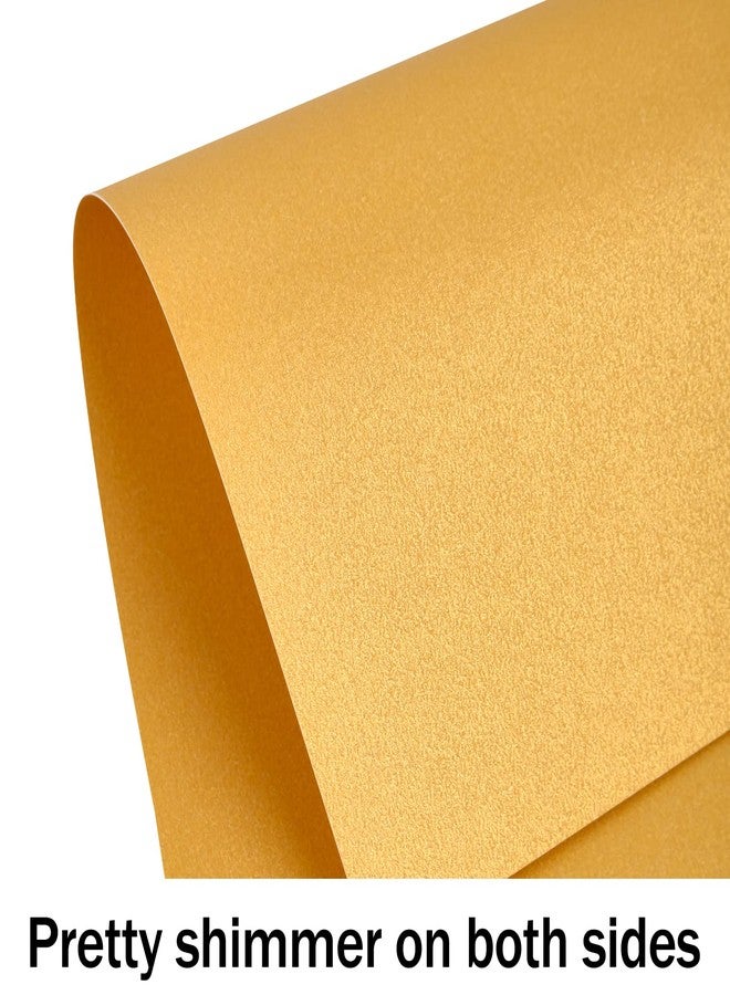 Goefun 100 Sheets Gold Shimmer Cardstock 8.5 x 11 Metallic Paper, Goefun 80lb Card Stock Pearlescent Paper for Invitations, Birthday, Anniversaries, Card Making - Image 3