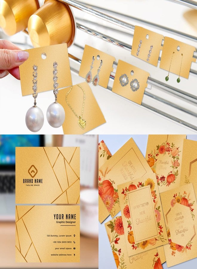 Goefun 100 Sheets Gold Shimmer Cardstock 8.5 x 11 Metallic Paper, Goefun 80lb Card Stock Pearlescent Paper for Invitations, Birthday, Anniversaries, Card Making - Image 5