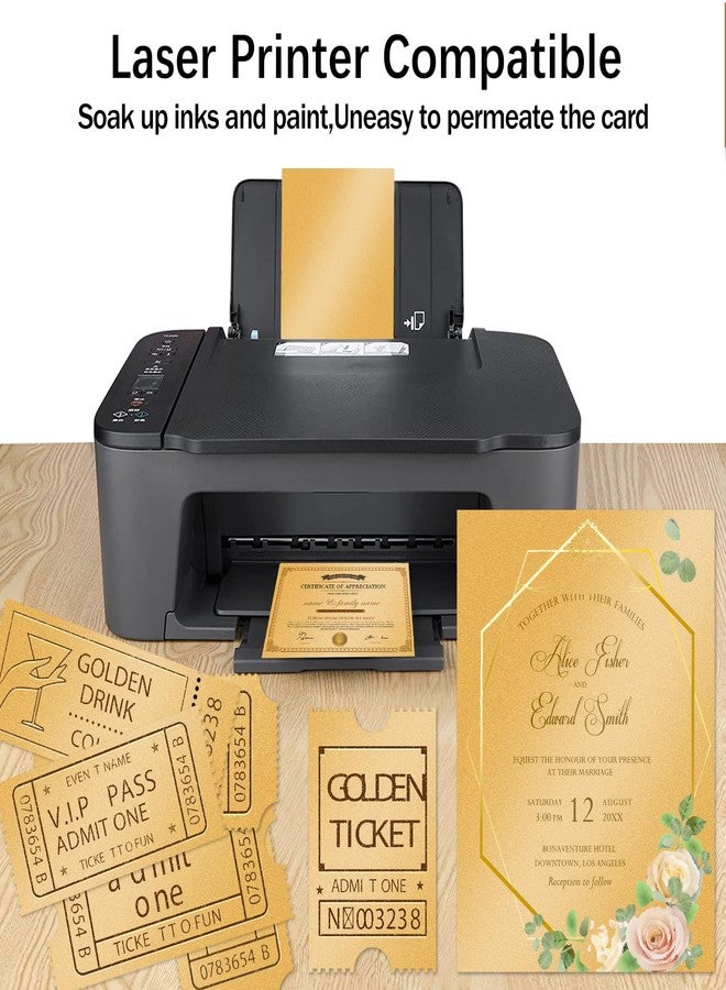 Goefun 100 Sheets Gold Shimmer Cardstock 8.5 x 11 Metallic Paper, Goefun 80lb Card Stock Pearlescent Paper for Invitations, Birthday, Anniversaries, Card Making - Image 4