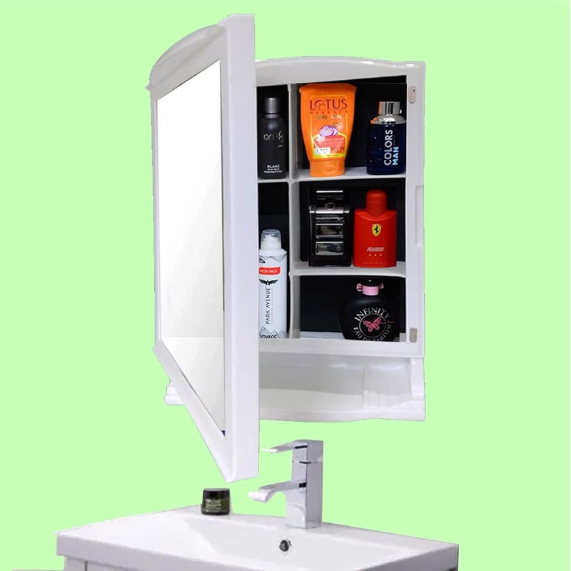 Urban Choice Urban Choice Grace Fine Ware Bathroom Cabinet with Mirror Wall Mounted Storage Cabinet with Magnetic Door 4 Inner Shelve Stylish HeavyDuty Plastic Cabinet for Storage Above Washbasin  - Image 1
