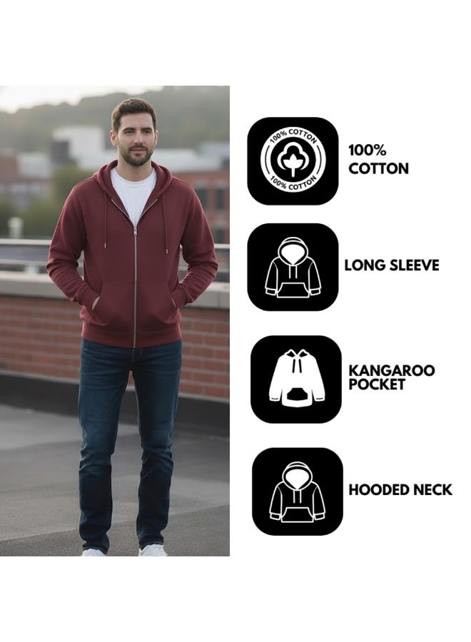 PRINTSHOP4ME Men’s Hoodie With Zipper – Cotton Hooded Neck | Long Sleeve With Kangaroo Pocket | Warm Everyday Wear For Travel,Sports,Work,Outdoor Walks And Casual Outfits - Image 5