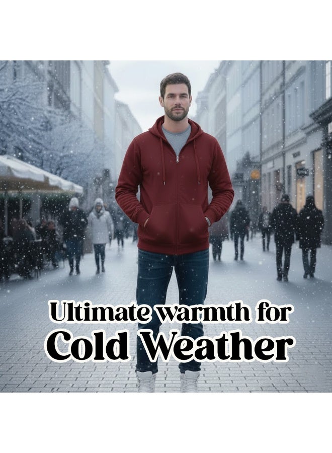 PRINTSHOP4ME Men’s Hoodie With Zipper – Cotton Hooded Neck | Long Sleeve With Kangaroo Pocket | Warm Everyday Wear For Travel,Sports,Work,Outdoor Walks And Casual Outfits - Image 3