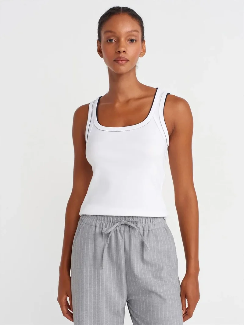 ديلفين Dilvin Women's Ribbed Cotton Cami Blouse