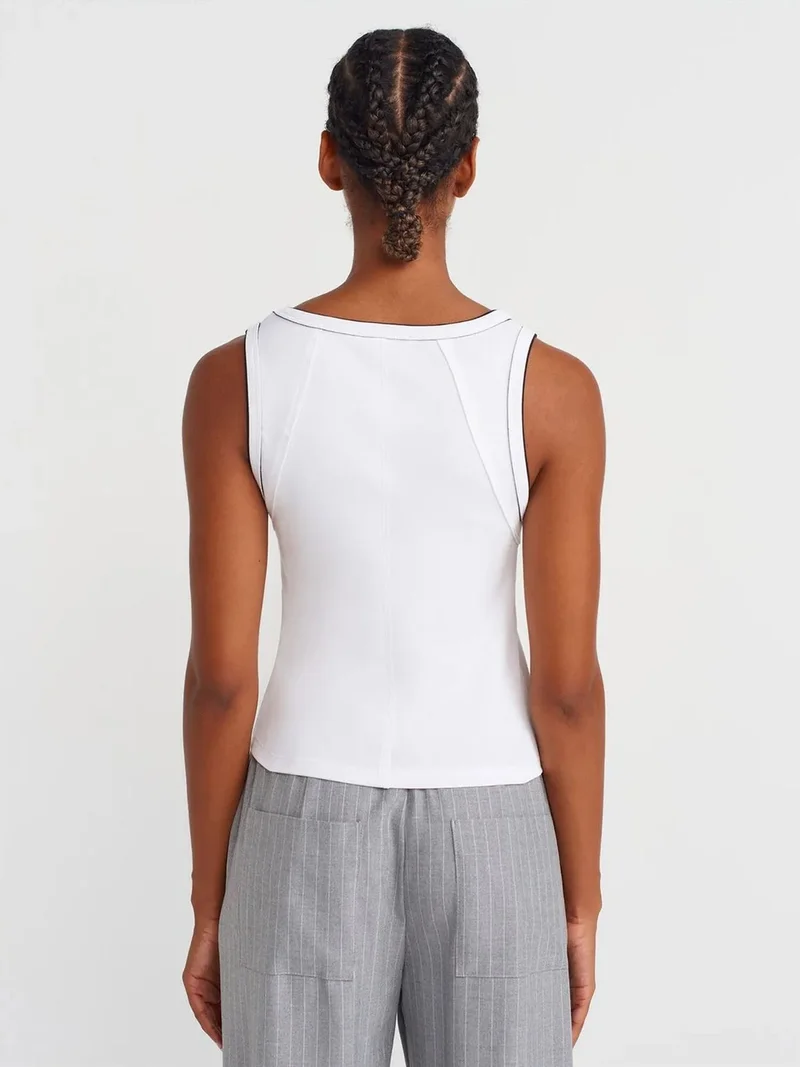 ديلفين Dilvin Women's Ribbed Cotton Cami Blouse