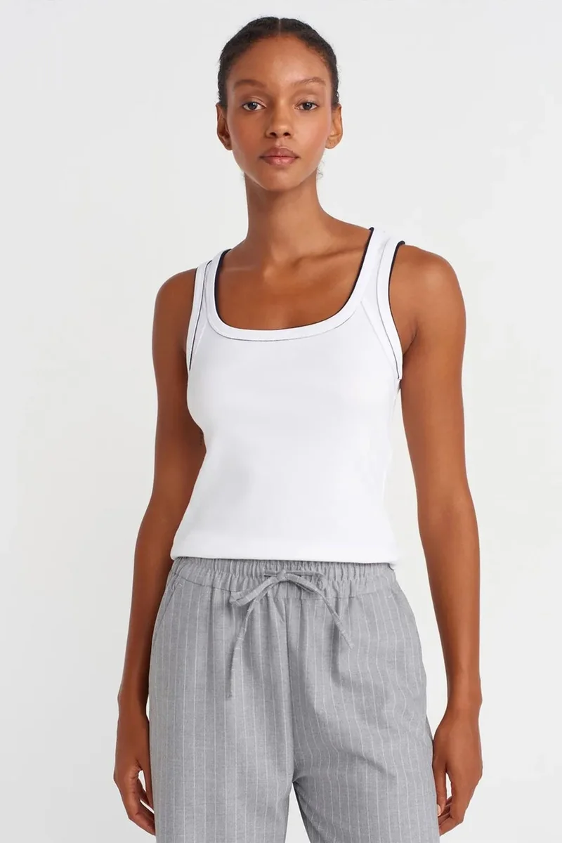 DILVIN Women's Ribbed Cotton Cami Blouse