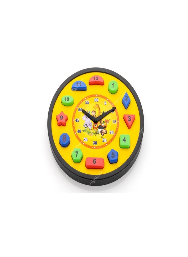 HighRoof 4 in 1 Learning Clock, Shape and Color Shorter & Numbers for Kids Age 2-7 Years (Multicolor) - Image 1