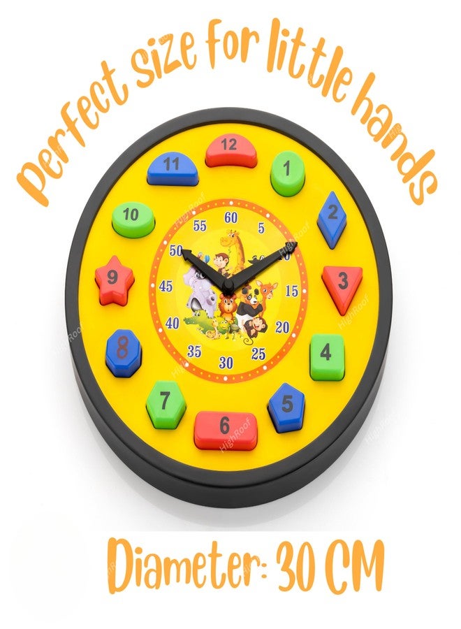 HighRoof 4 in 1 Learning Clock, Shape and Color Shorter & Numbers for Kids Age 2-7 Years (Multicolor) - Image 2