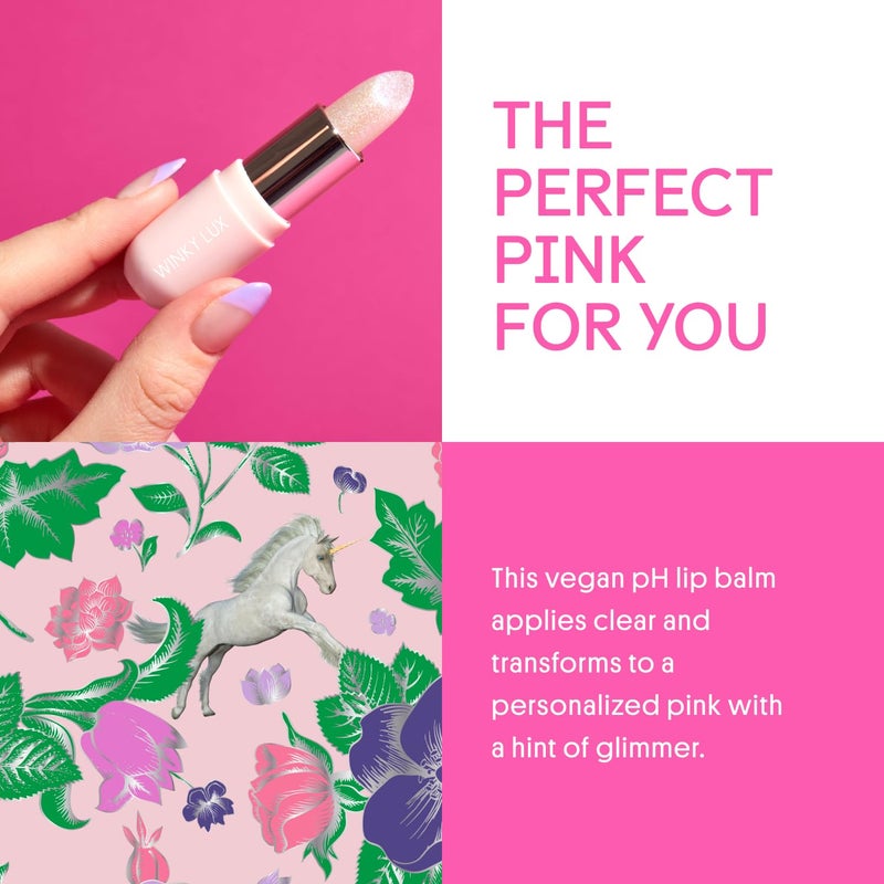 Winky Lux Unicorn Glimmer Balm -Hydrating ph Lip Balm, Natural Pink Tint with pH Color Changing, Moisturize & Soften Lips While Leaving Sheer Pink Tint, with Vanilla Scent - Image 3