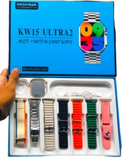 KW15 Series 9 ULTRA Smart Watch 2.02inch With A Full Screen Works With The Android And IOS System Is Responsive Wireless Charging And Supports GPS With 7 Bracelets and Protection Cover
