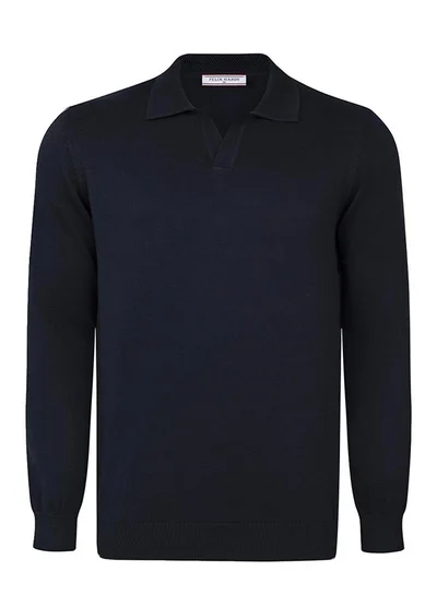 FELIX HARDY Pullover with Polo Collar - Buttonless