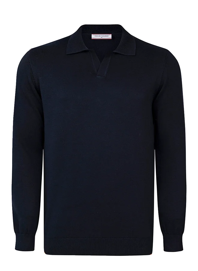 FELIX HARDY Pullover with Polo Collar - Buttonless