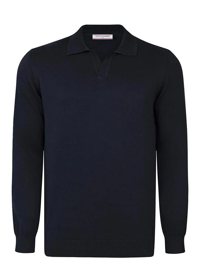 Pullover with Polo Collar - Buttonless