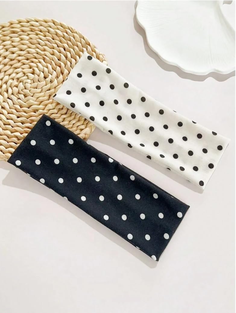 TERSE Polka Dot Headbands for Women Trendy Women Hair Accessories: Cute Head Bands for Women's Hair Fashion Hairbands 6PCS - Image 2