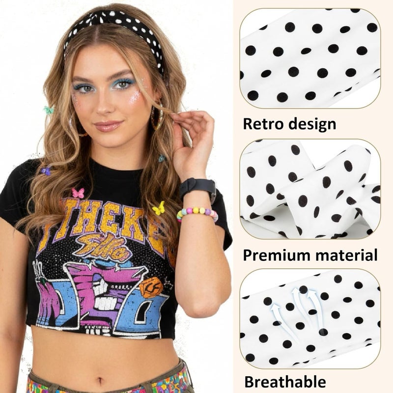TERSE Polka Dot Headbands for Women Trendy Women Hair Accessories: Cute Head Bands for Women's Hair Fashion Hairbands 6PCS - Image 4