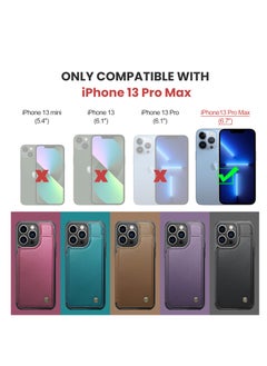CaseMe Wallet Case for Apple iPhone 13 Pro Max, Premium Handmade Durable PU Leather Slim Shockproof Case with [Double Magnetic Clasp] [Card Holder] [Kickstand] [RFID Blocking] (Purple)  - Image 3