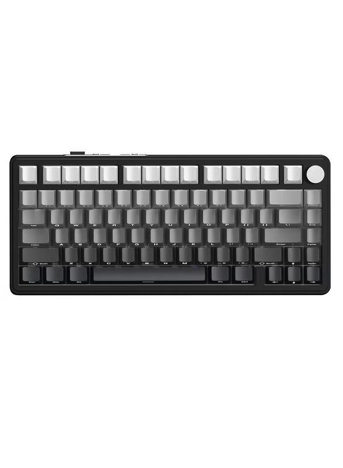 Attack Shark X85 Wireless Mechanical Keyboard,TKL 82 Keys Bluetooth 5.0/2.4GHz/USB-C Hot Swappable Custom Keyboard,Gasket Structure,Knob,RGB Backlit Gaming Keyboard for PC/Mac/PS4/Xbox-Noonlit Night-White Jade Switch - Image 1