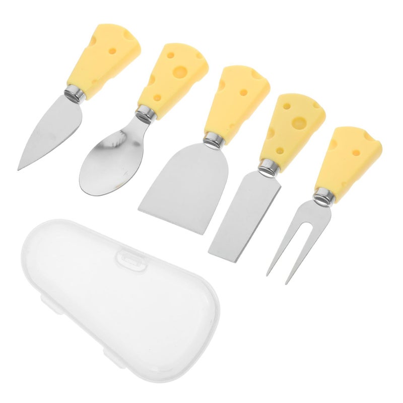 6 Pieces Cheese Knives Set With Creative Cheese Shaped Handles Stainless Steel Butter Spreaders Charcuterie Board Utensils For Condiment And Jam Serving - Image 2