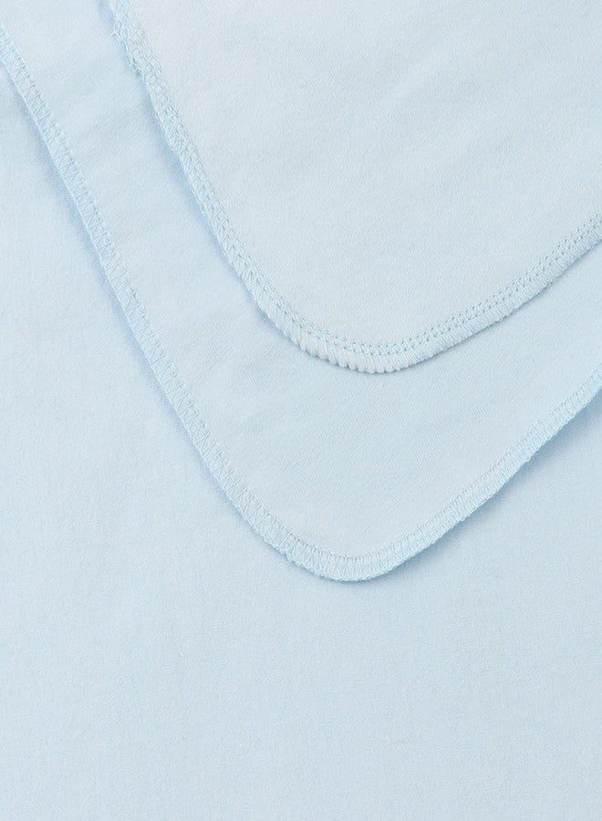 PESAAT Cotton Baby Swaddle Hat Set Preemie Hats Receiving Blankets for Baby Boys Girls (Sky Blue, 0-6 Months) - Image 3