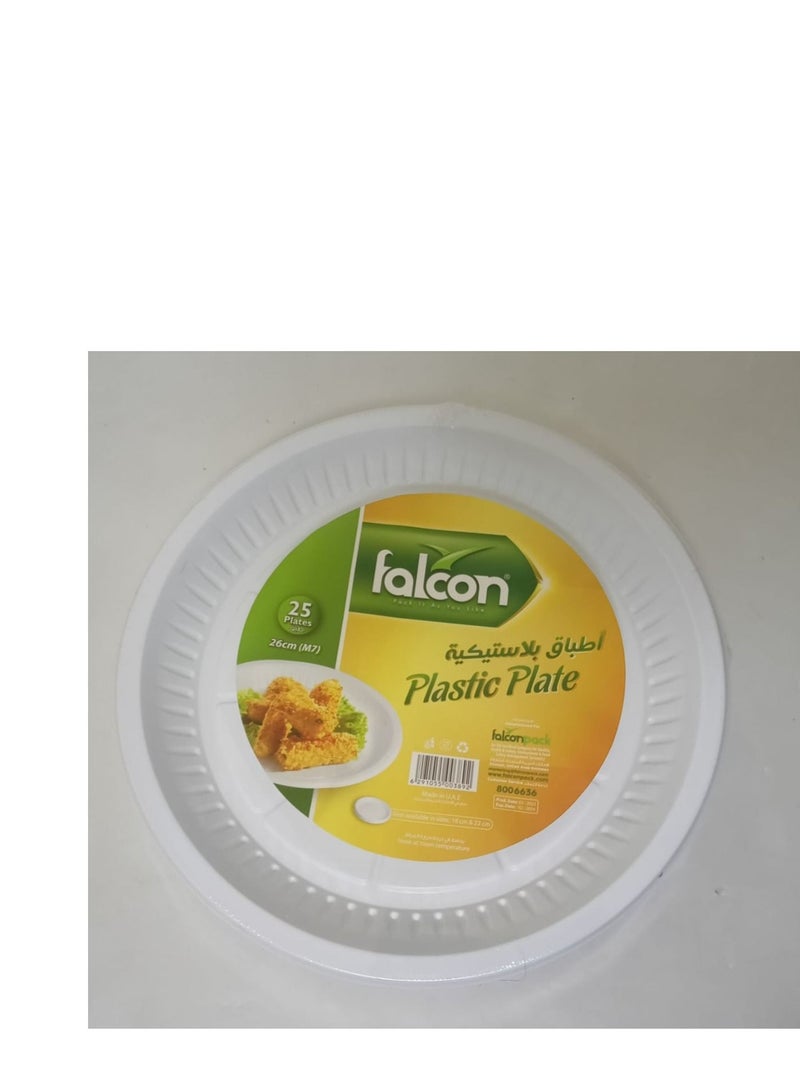 Falconpack Falcon Pack Of 3 X 25 Pcs Round Plastic Plate 26cm - Image 2