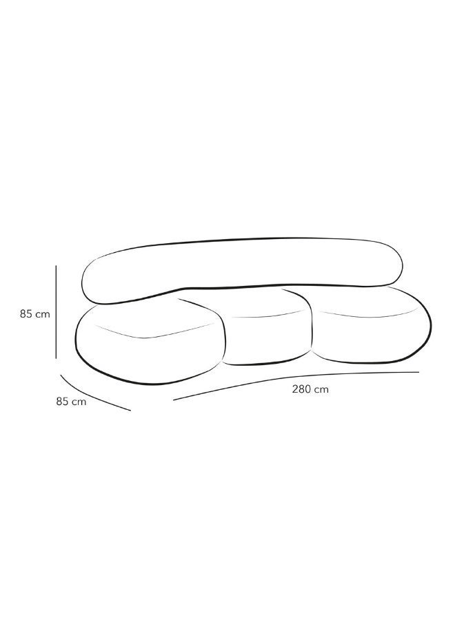 الهوم كنب بوكليه ذات 3 مقاعد باللون البيج الخالد من الهوم - Image 5