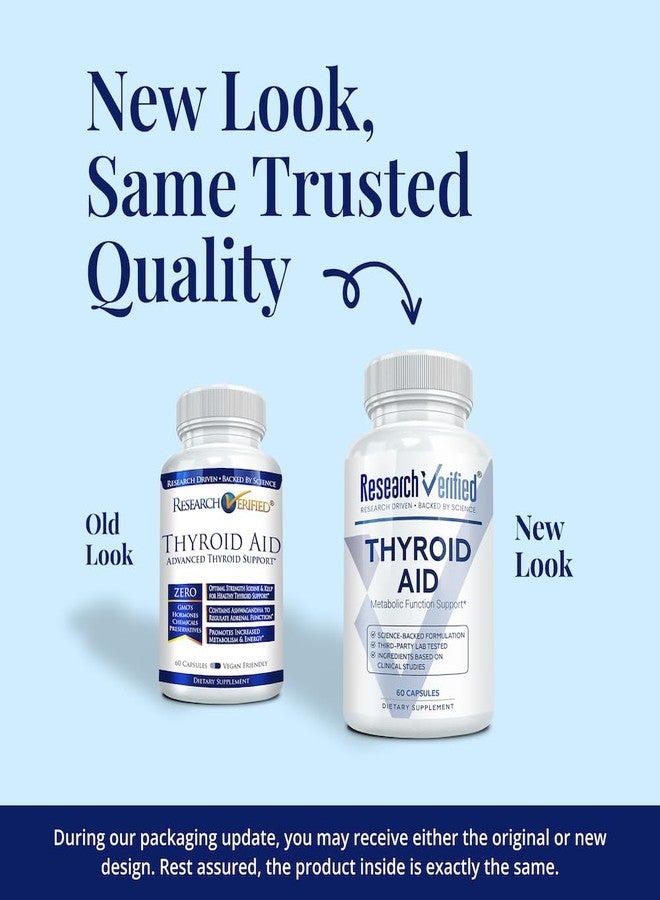 Research Verified® Thyroid Aid - Optimal Thyroid Function with Iodine Copper & Zinc - 260 mcg Selenium - 100% Pure - Vegan Friendly - 60 Capsules - 1 Month Supply - Image 2