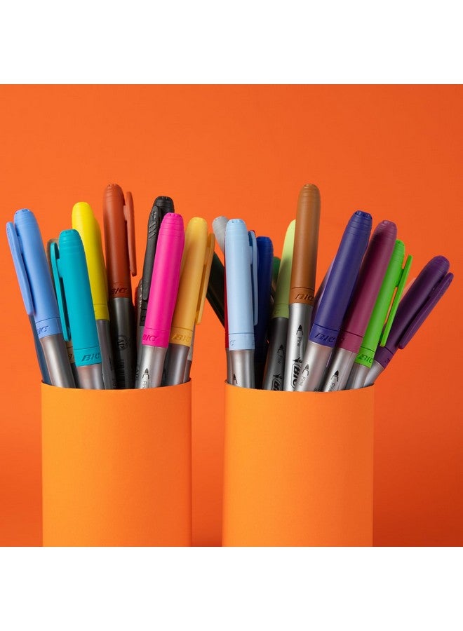 بيك أقلام تحديد دائمة متنوعة الألوان من BIC Intensity، ذات رأس رفيع، عبوة من 36 قلمًا مع قبضة غير قابلة للانزلاق من أجل الراحة والتحكم - Image 2